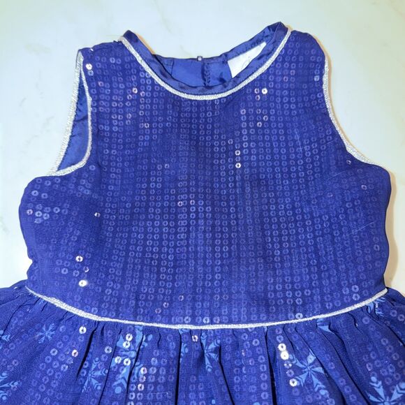 Disney Brand Sequined Elsa Dress Lined Sz 2 - Picture 4 of 9